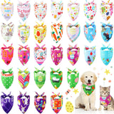 Sanwuta 30 Pieces Easter Dog Bandanas Easter Dog Bibs Holiday Pet Costume Outfit Triangle Scarf Kerchief for Small to Medium Pet