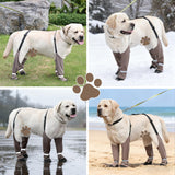 Snugrance Dog Suspender Boots for Small/Medium/Large Dogs, Tall Waterproof Paw Protectors, Anti-Slip & Fall Rain Booties Snow Shoes Leggings, Adjustable Strap Pet Boots for Outdoor Walking Hiking (L)