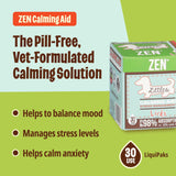 Licks Pill Free Zen Small Breed Dog Calming Aid - Zen Calming Aid Supplements for Aggressive Behavior & Nervousness - Dog & Puppy Treats for Stress Relief & Health - Gel Packets - 30 Use