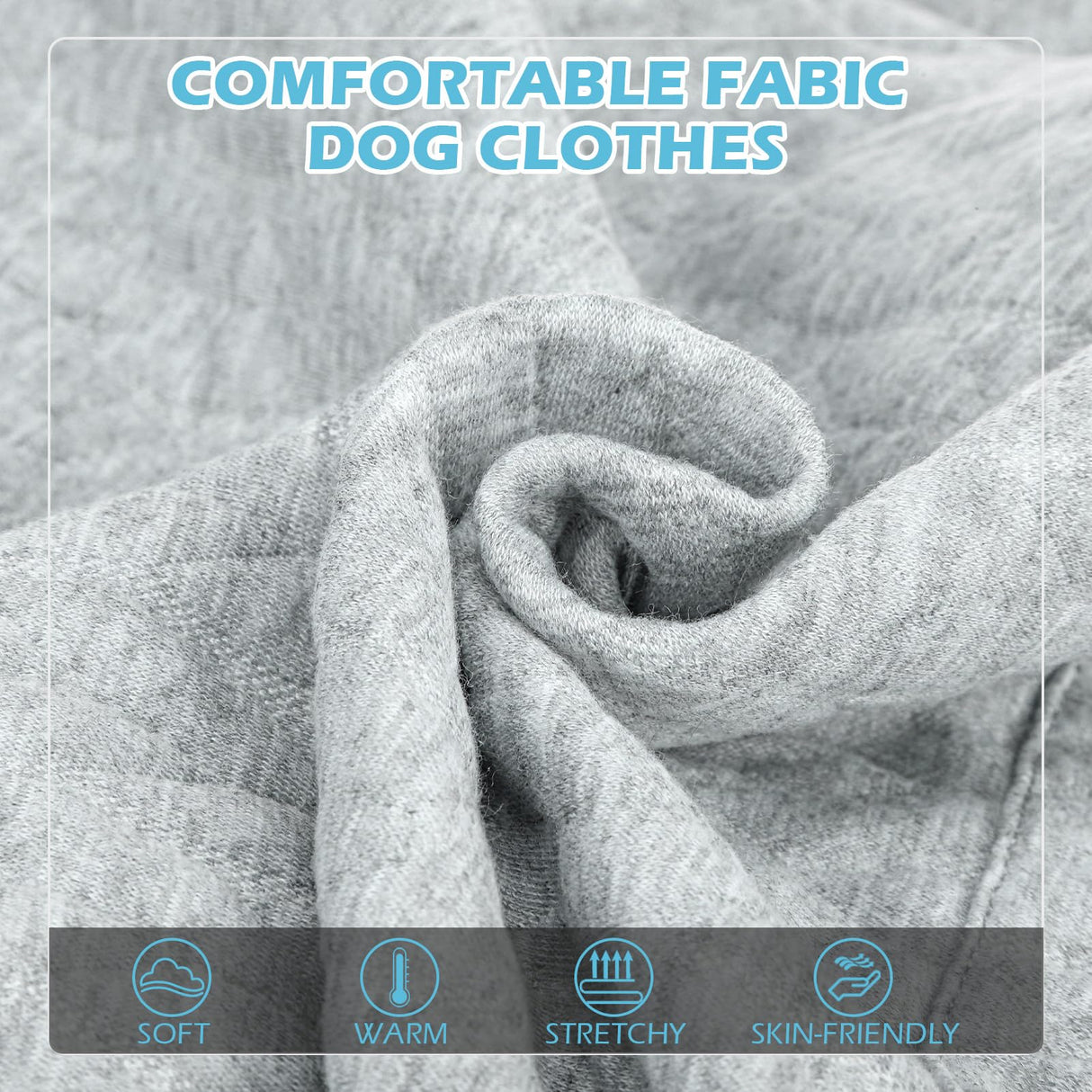 EXPAWLORER Textured Cable Knit Basic Dog Hoodie, Elevated Style Dog Sweater with Leash Hole and Pocket, Soft and Warm Pet Winter Coat, Cold Weather Clothes for Small Medium Large Dogs,Grey M
