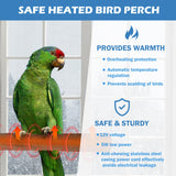 Heated Bird Perch Birdcage Heater Birds Warmer for Cage Adjustable Temperature Winter Birds Heater for Parrots Conure Cockatiels Parakeets Small Bird