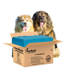 Load image into Gallery viewer, PETSWORLD Enormous Dog Training &amp; Potty Pads, 37x54 inch - Tear Resistant with Strong Leak-Proof Backing, Optional Adhesive Tape, 50 Count
