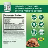 Vital Planet - Flora Dog Probiotic Powder Supplement with 20 Billion Cultures and 10 Strains, High Potency Immune and Digestive Support Probiotics for Dogs, 3.92 oz., 111 Grams, 30 Servings