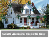 Carpenter Bee Trap for Outside - Shed Style Nature Hanging Wood Trap for Outdoor with Removable Bee Vault Plastic Jar (1 Pack)