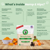 Veterinary Naturals Hemp & HIPS Joint Supplement for Dogs/Supports Relief from Hip and Joint Pain in Large, Aging Dogs (Regular, Beef & Bacon)
