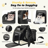 Zavothy Cat Backpack Carrier, Expandable Airline Approved Pet Backpack for Small Cats & Dogs, Breathable Mesh Cat Carrier Backpack with Padded Bottom, Foldable Travel Bag – Black