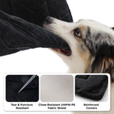 Bedsure Chew Resistant Dog Bed Large Sized Dog - Chew Proof Dog Crate Pad Machine Washable Durable Kennel Mat for Chewers with Reinforced Corners, Black, 35x22 in