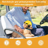 Frienda Dog Helmet and Goggles, UV Protection Doggy Sunglasses and 4 Inch Padded Puppy Motorcycle Helmet Adorable Dog Goggles with Adjustable Belt for Small Dogs Puppy Riding(Yellow,M)