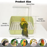 Jevnd Automatic Parakeet Bird Bath with Pump, Large Bird Shower Fountain Indoor Bathtub with Running Water, Parrot Bath Tub Faucet for Pet Birds, African Grey, Cockatiel, Conure, Budgie, Lovebird