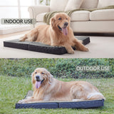 PETABBY Outdoor Dog Bed for Large Dogs, Waterproof & Washable, Foldable & Orthopedic, 41" All Weather
