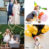 Dog Tuxedo Suit and Bandana Set,Small Medium Large Breeds Dog Wedding Attire Party,Gentle Pet Prince Costume with Detachable Bow Tie Collar,Cat Vest Shirt Dress-up Cosplay Apparel for Special Events