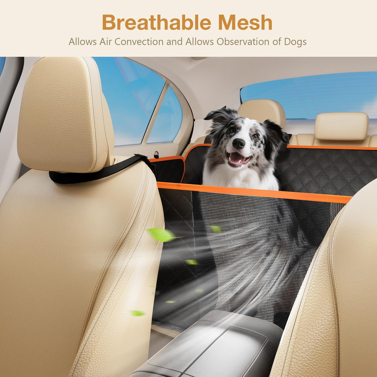 Pecute Dog Car Seat Cover for Back Seat, Back Seat Extender for Dogs 52 * 24.4in, Foldable in The Car, Hard PVC Panels Bottom Support to 330 lbs, for Cars/Mid-Size SUV/Small Truck