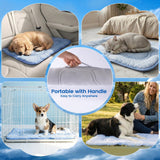 Dog Cooling Mat, Ultra-Thick Cooling Mat for Dogs with PCM & Thermochromic Tech, Dual-Sided Durable Waterproof Cool Dog Bed Mat for All-Year Use, Q-Max>0.5, Machine Washable, Non-Toxic - L(26" x 35")