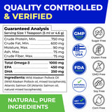 PAWFECTCHEW Fish Oil for Dogs - Natural Omega-3 - Skin & Coat Support - Liquid Food Supplement for Pets - Natural EPA + DHA Fatty Acids for Joints, Immune & Heart Health 16oz - Pollock & Salmon Oil