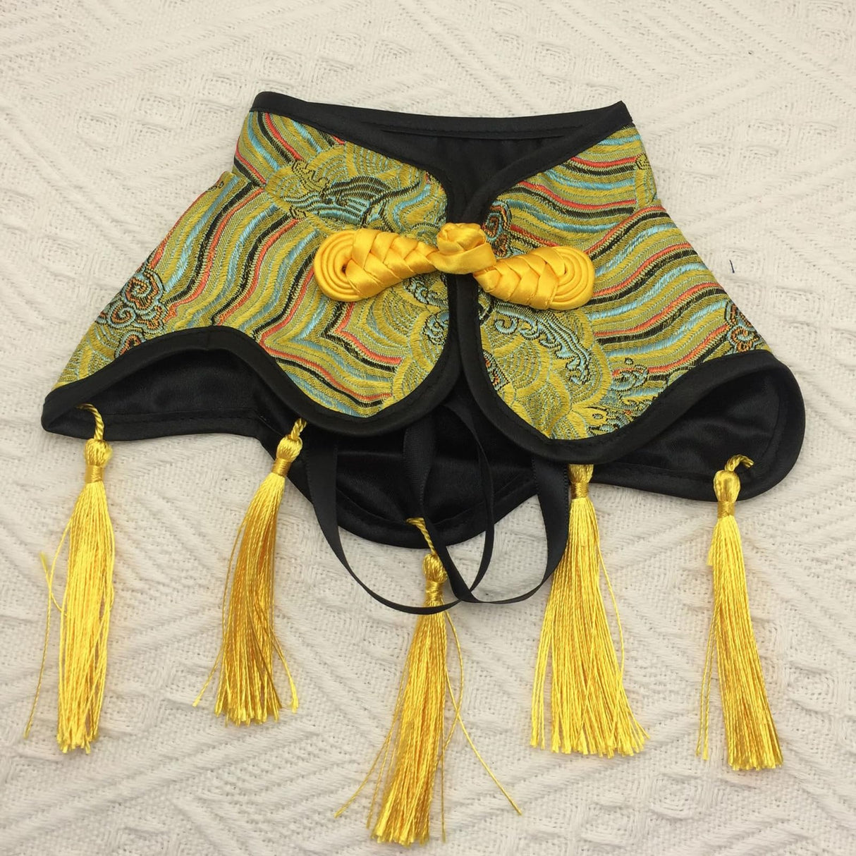 apott Dog Cloak Costume Cat Cape with Tassel Chinese Pet Apparel for Small Medium Large Puppy Kitten Halloween Christmas Yellow, 3XL