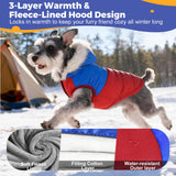 Dog Winter Coat with Hood, Fleece Lined Waterproof Dog Jacket,Warm Snowsuit for Small Medium Dog
