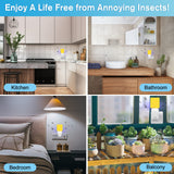 Flying Insect Trap, Gnat Traps for House Indoor, Safe Non-Toxic Gnat Killer Fly Catcher UV Light Attractant Blue Bug Light Trap with Sticky Pad for Gnats, Moths, Flies 1Pack(White)