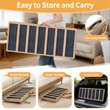 Dog Ramp for Bed, Couch- Upgraded Non-Slip Wooden Pet Ramp with Sturdy Construction, 4 Adjustable Heights (16" to 22"), Supports 132 lbs for Small & Medium Dogs