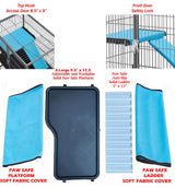 Deluxe Two Tiers Small Animal Critter Cage Tight 1/2-Inch Bar Spacing Water Bottle Food Bowl Feisty Ferret Hammock Chinchilla Rat Mice Squirrel Rabbit Sugar Glider Easy Clean Pull Out Grate Tray