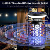 Solar Bug Zapper Outdoor,Mosquito Zapper with LED Light | 4000mAh | IP66 Waterproof | 2200V High Voltage Grid,Fly Zapper,Electric Fly Traps,Mosquito Killer Bug Zapper for Home, Patio, Lawn & Garden