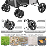 LPOTIUS Double Pet Stroller for Dogs and Cats with 2 Detachable Carrier, Quick-Folding Dog Stroller for Medium Small Dogs Cats, 4 Wheels, Light Gray