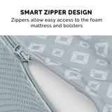 Furhaven Cozy Memory Foam Dog Bed for Large/Medium Dogs w/ Removable Bolsters & Washable Cover, For Dogs Up to 55 lbs - Plush & Diamond Print Nest Top Sofa - Gray, Large