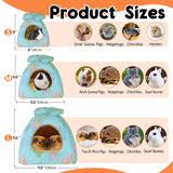 GINIDEAR Guinea Pig Bed, Guinea Pig Warm Hideout House Accessories Cozy Bed for Small Animals Hamsters Chinchillas Dwarf Bunnies Hedgehogs. M, Green Flower