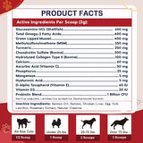 ZEBORA Glucosamine for Dogs - Joint Supplement for Dogs - Glucosamine Chondroitin, MSM, Omega-3, Collagen, Dog Hip and Joint Pain Relief, Support Mobility, Cartilage for Small & Large Breeds, 270g