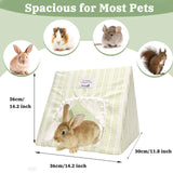 Guinea Pig Hideout Large with Curtain, Bunny Hideout, Machine Washable Guinea Pig Hide Tent Houses & Habitats, Small Animal Hideout for Pet Rabbit, Ferret, Rat, Chinchilla, Squirrel (Grid, Large)