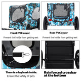 Anwick Dog Bike Trailer, Heavy Duty Dog Trailer for Bicycle, Cart Pet Bike Carrier with 3 Doors, 16" Wheels, Flag, Collapsible to Store, Pet Cart Bicycle Carrier for Small and Medium Pets (Blue)