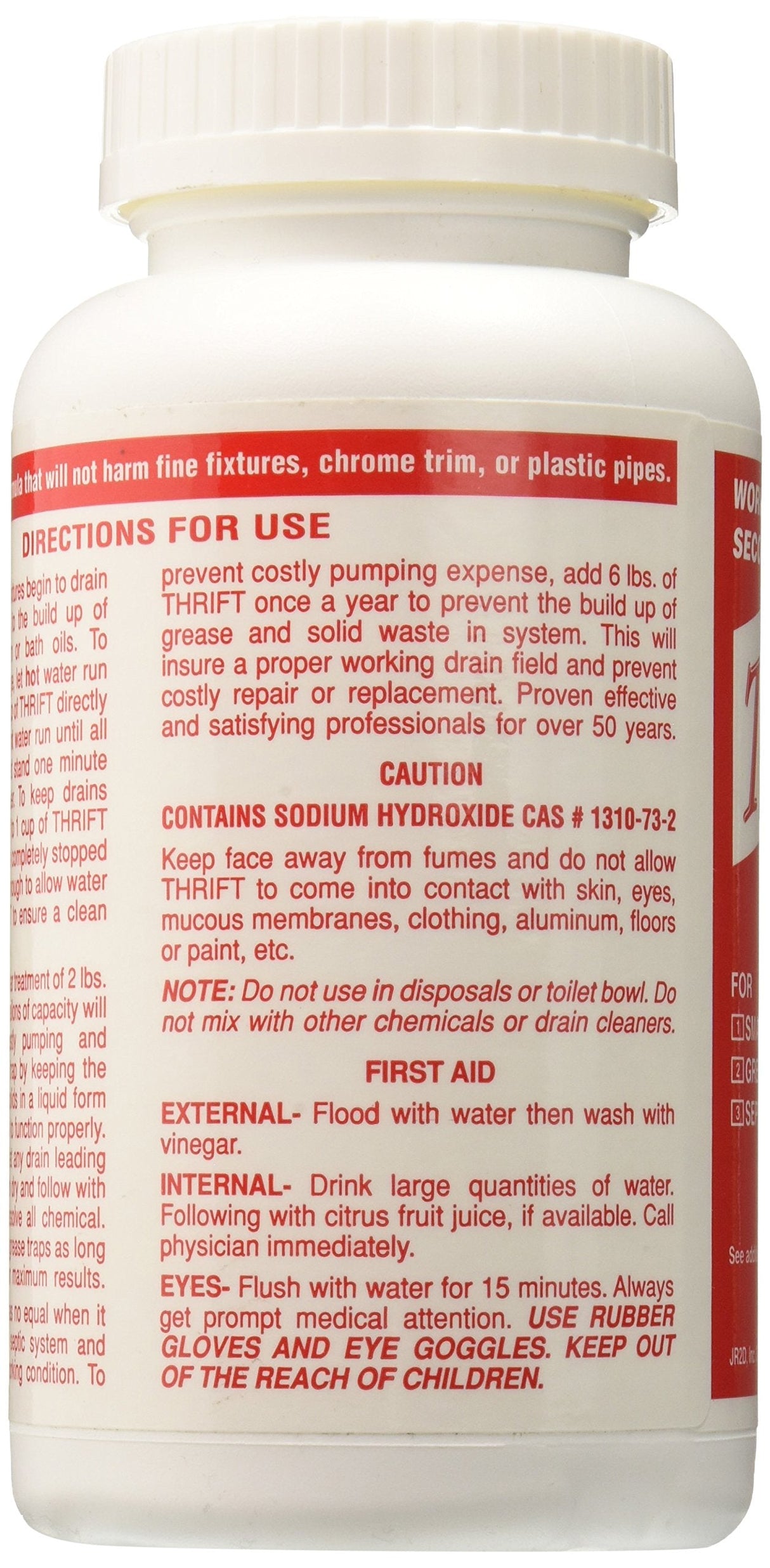 Thrift T-100 Alkaline Based 1-Pound Granular Drain Cleaner,Red