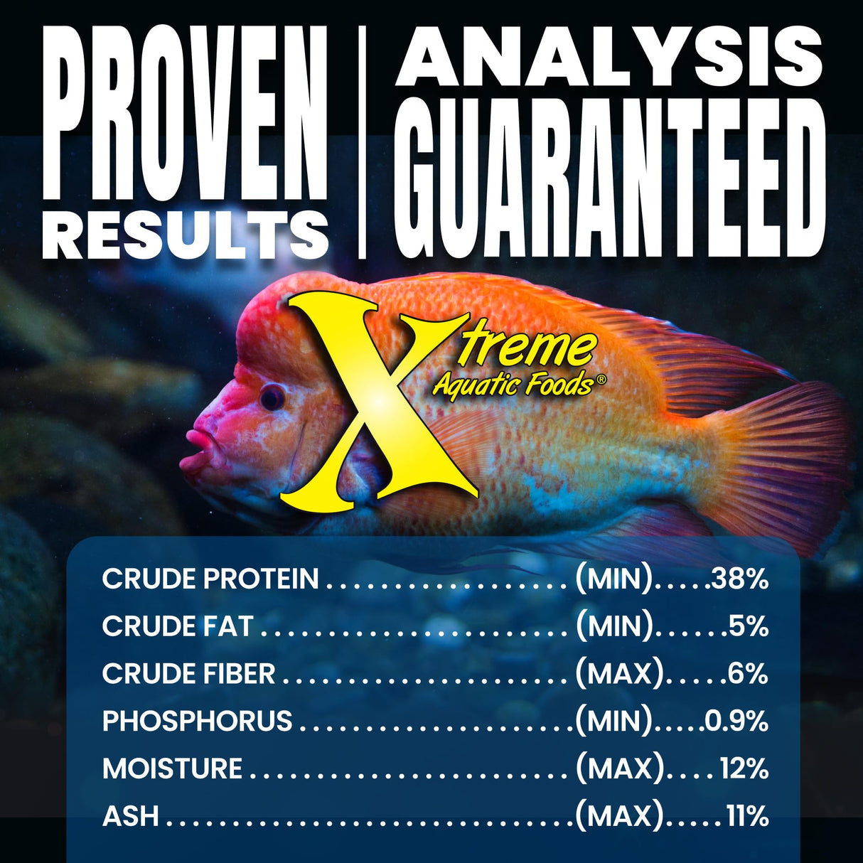 Xtreme Big Fella 3.0mm Pellets: Professional Nutrition for Medium to Large Cichlid/Community Fish - Boost Immune & Digestive Health, Color & Energy, Max Protein Fish Food – USA Farm Grown (20oz)