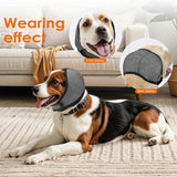 Dog Ear Muffs for Noise Protection & Bath, NoShake Ear Wrap for Hematoma, Drying & NoiseAnxiety Relief - Elastic Waterproof Dog EarProtector with Calming Cover Design for Grooming (Grey, Medium)