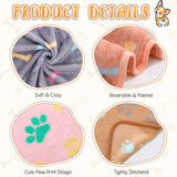 Hahafelt 20 Pcs Dog Blankets for Small Dogs 24 x 16 Inches Puppy Blankets with Paw Print Soft Fluffy Fleece Pet Sleep Mat Flannel Throw Washable for Small Dogs Puppy Cats, 10 Styles