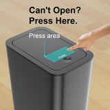 3 Pack 10 Liter Small Trash Can with lid, 2.6 Gallon,Garbage Can Slim Trash Bin Waste Basket for Bathroom,Kitchen,Bedroom,Living Room,Office,Laundry - Black