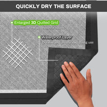 Load image into Gallery viewer, Charcoal Puppy Pads 28x34 Inches Extra Large Dog Pee Pads Odor-Control &amp; Leak-Proof Disposable Pet Training Black New Edge-Wrapping Thicken Potty Pad for Dogs, Cats, Rabbits (30 Pieces)
