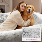 Murago Human Dog Bed for Adults, 75"x43"x10" Human Size Dog Bed, Orthopedic, Waterproof Removable Washable Cover, Soft Calming Lounger for People & Pets, Light Grey