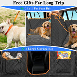 VIVASNIFF Hard Bottom Back Seat Extender for Dogs, Waterproof Dog Car Seat Cover, 420lb Support, 600D Heavy Duty Car Seat Protector Dog Hammock for Sedan, SUV, Small Truck(Black & Orange)