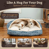 Snoozer Pet Products Luxury Rectangle Cozy Cave, Wag Collection, Medium, Ramey Oxford