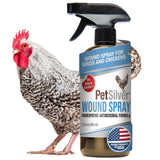 PetSilver Chicken Wound Spray for Chickens & Birds - Patented Silver Solution - Silver Spray for Wounds, Pecking Sores, Bumblefoot, Cuts, Burns, & Skin Irritations - Chicken Care - USA Made - 12 fl oz