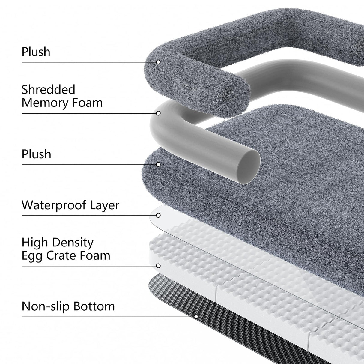 ondware Foldable Human Dog Sofa Bed, 73x42x10 in Plush Pet Bed with Egg Foam Mattress, Portable Dog Bed for Adults, Camping Indoor Use