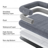 ondware Foldable Human Dog Sofa Bed, 73x42x10 in Plush Pet Bed with Egg Foam Mattress, Portable Dog Bed for Adults, Camping Indoor Use