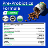 BARK&SPARK Dog Probiotics & Digestive Enzymes (Gut Health) Allergy & Itchy Skin - Pet Diarrhea Gas Treatment Upset Stomach Relief, Digestion Health Prebiotic Supplement Tummy Treat (180Ct Chicken)