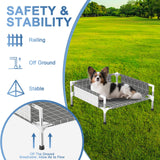 Elevated Dog Bed with 3-Sided Fence - Raised Pet Bed with Non-Slip Feet, Durable Elevated Couch for Small Dogs, Indoor/Outdoor Use with Easy-Clean Fabric