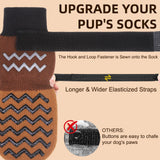 Nesayver Dog Socks Shoes to Prevent Licking Paws for Hardwood Floors, Pet Booties for Hot Pavement with Grip Traction Control, Winter Boots & Paw Protectors for Small Medium Large Senior Dogs,Khaki M
