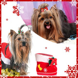 Weewooday 90 Pcs Christmas Dog Hair Bows Xmas Grooming Dog Hair Accessories Bows with Rubber Bands Pet Topknot for Xmas Party Decor Pet Gift