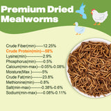 LIWII Dried Mealworms - 5 LBS - 100% Natural Non-GMO High Protein - Bulk Mealworms for Wild Birds, Chickens, Pet Treats & Reptile Food
