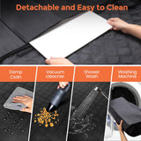 Chioratree Dog Car Seat Cover for Back Seat Hard Bottom - Waterproof Back Seat Extender for Dogs Holds 500 lbs, Scratch-Proof and Anti-Slip Dog Hammock for Car, SUV, Small Truck, Black