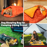 Lifeunion Dog Sleeping Bag with Storage Bag Waterproof Warm Packable Dog Bed for Travel Camping Hiking Backpacking (Orange)