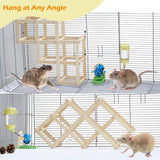 Jevnd Wooden Rat Climbing Toys, Natural Pet Rat Cage Accessories Climbing Ladder, Fancy Rats Enrichment Toy Activities, Hanging Rodent Toys for Pet Rats in Cage Playing Chewing (M, 1pc)